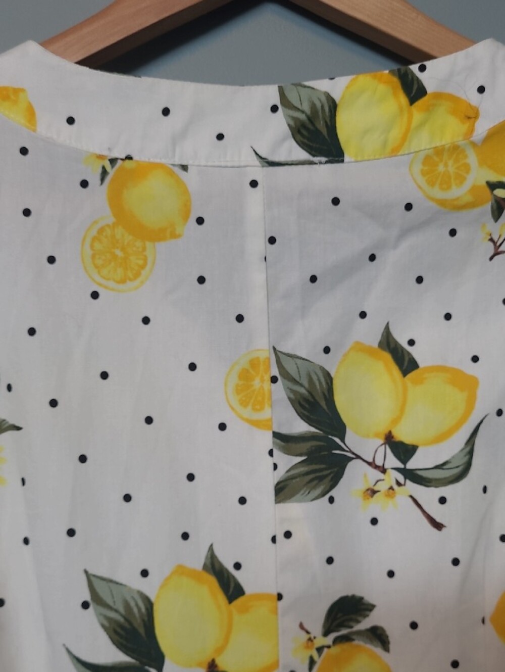 Lemon Print Midi Dress - White/Yellow - Picture 10 of 16